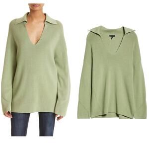 Rag & Bone Amy Ribbed Cotton Blend Collared Tunic Sweater Size XL NWOT $325